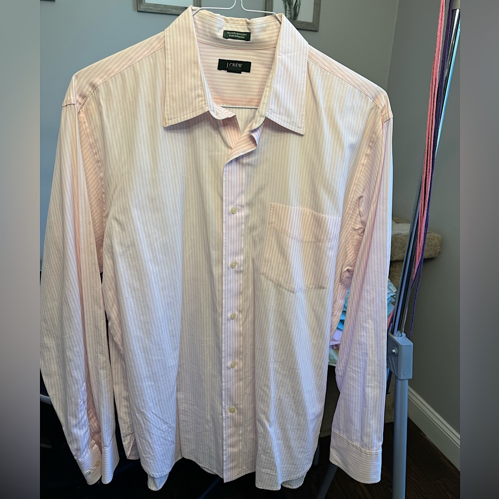 J. Crew Oxford Button Down Shirt - Pink & White